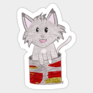 Timmy the Tin Can Cat Sticker